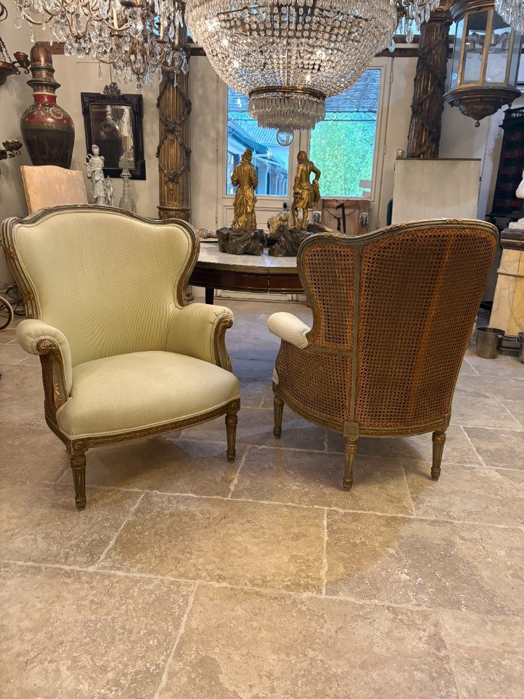 Pair Of Bergère Armchairs-photo-4