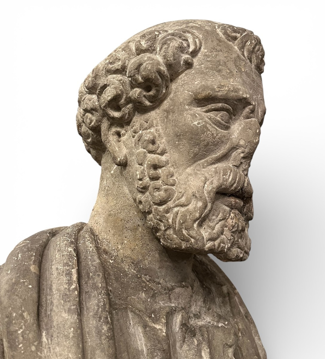 Statue Gothique en pierre- Fin XIVe siècle-photo-3