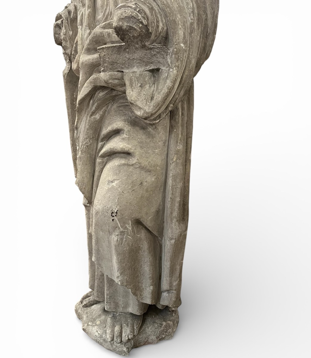 Statue Gothique en pierre- Fin XIVe siècle-photo-4