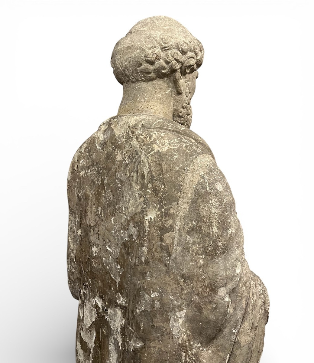 Statue Gothique en pierre- Fin XIVe siècle-photo-1