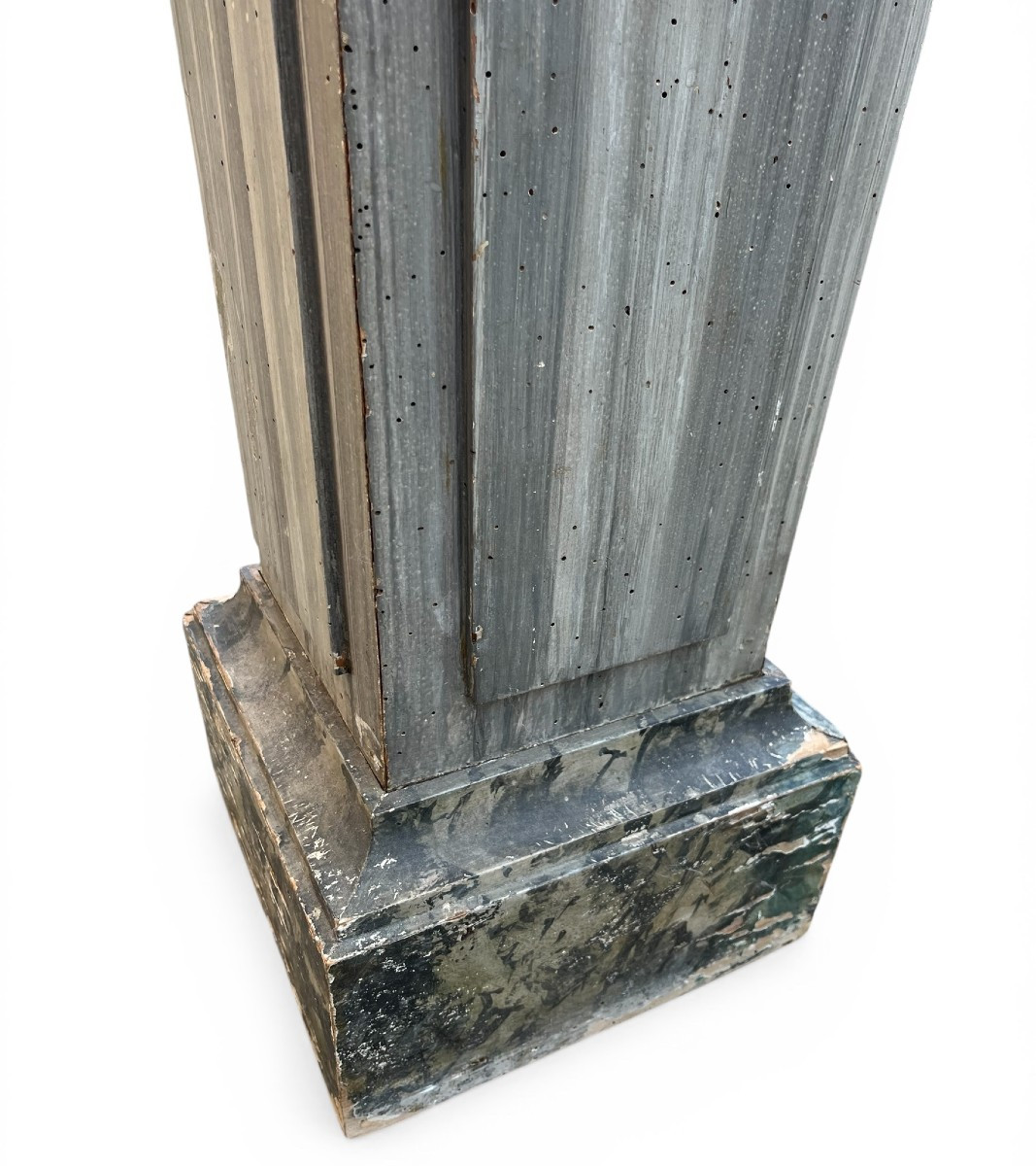 Paire de gaines en bois peint-photo-2