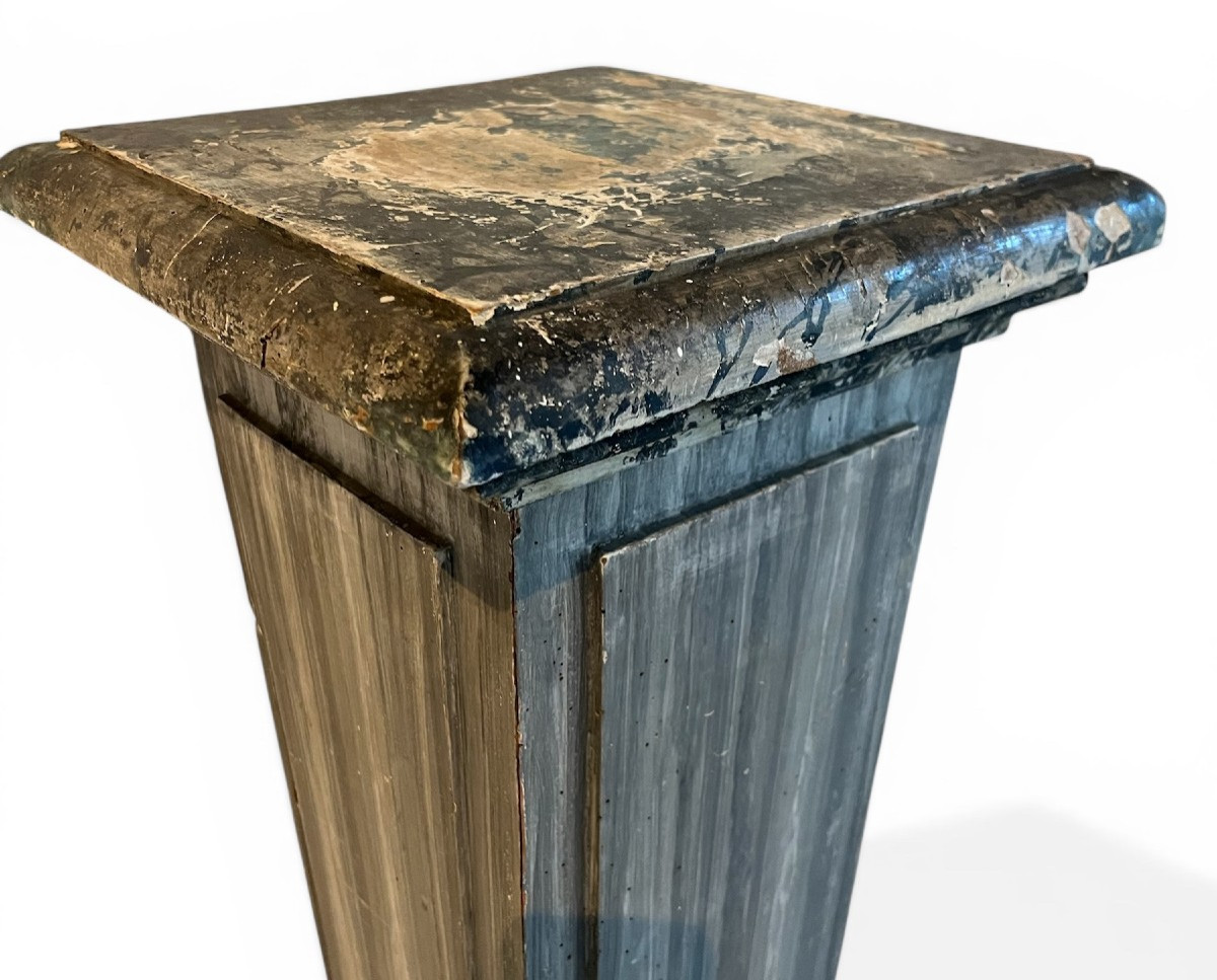 Paire de gaines en bois peint-photo-3