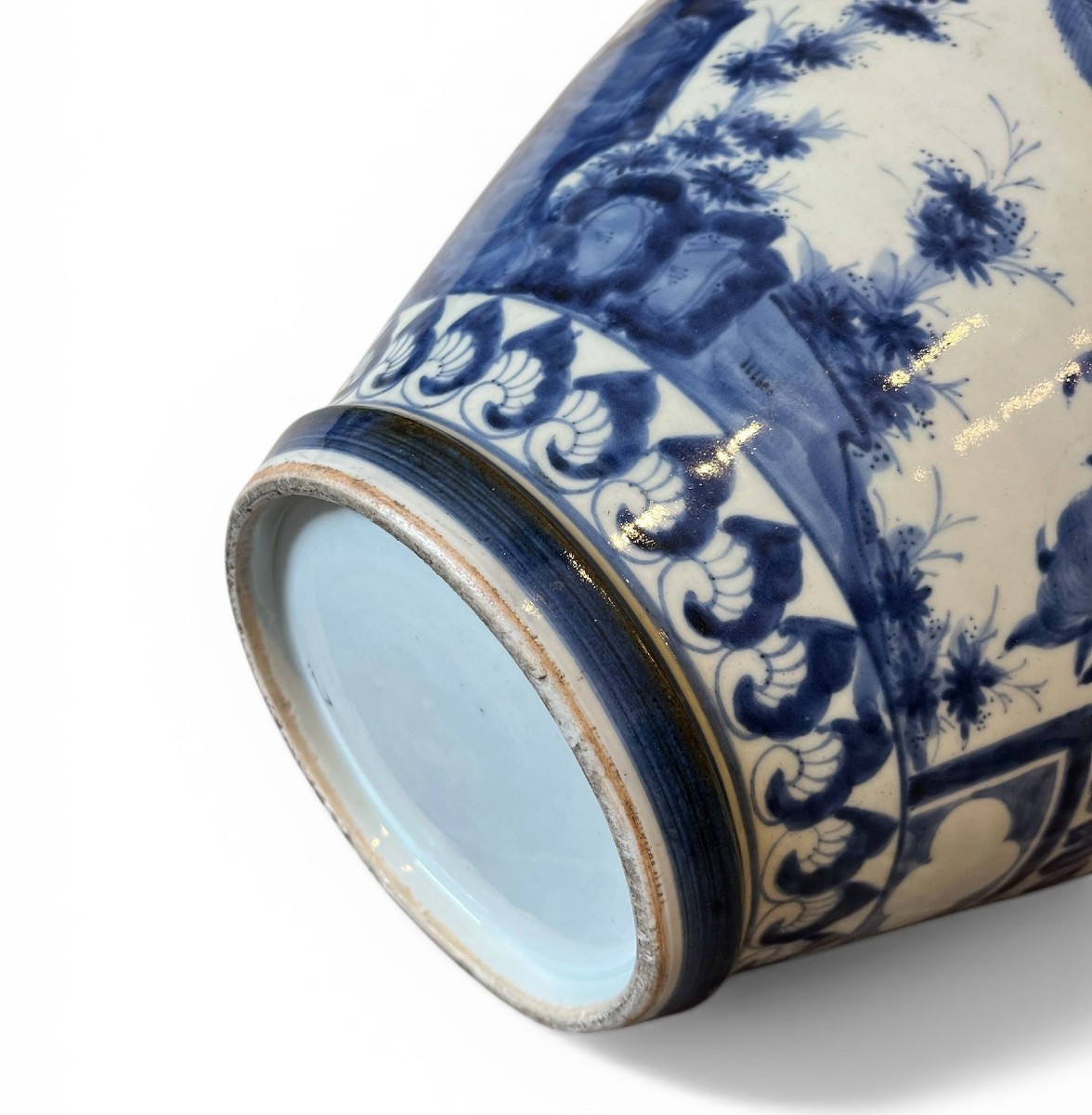 Grande potiche couverte en porcelaine bleu et blanc, Japon époque Édo-photo-2