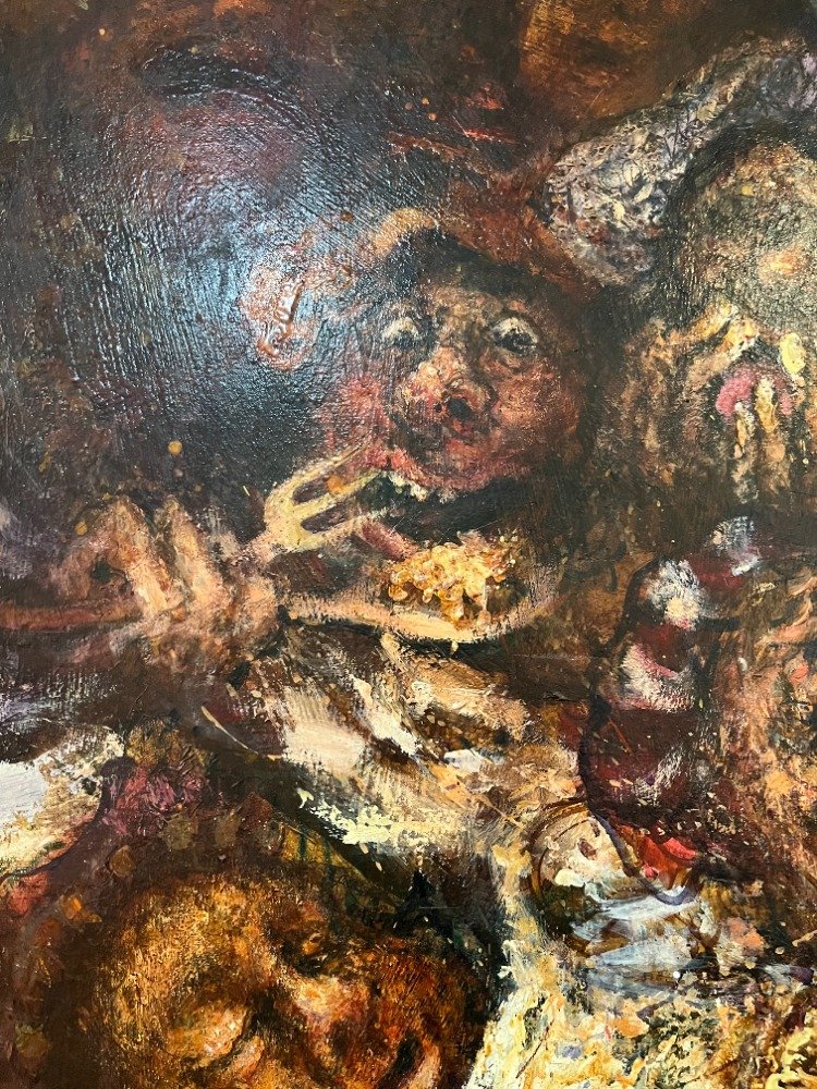 Large Allegorical Painting The Seven Deadly Sins By Ducrot-photo-1