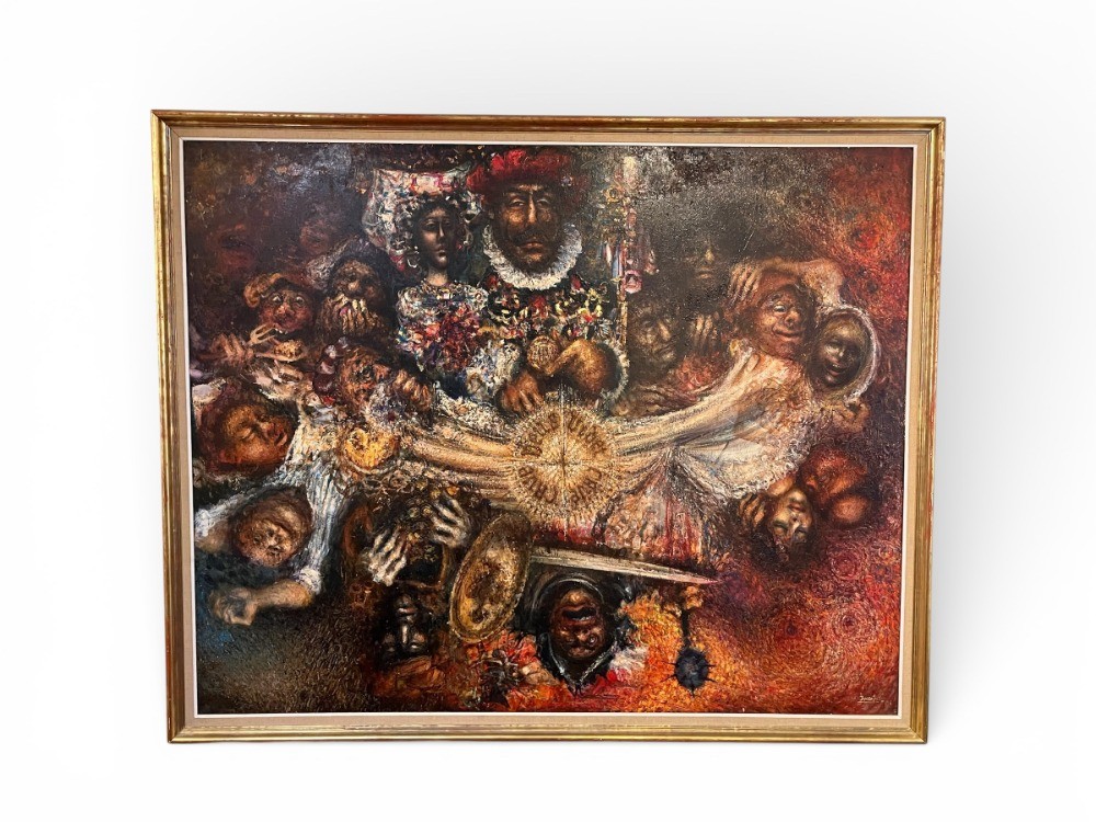 Large Allegorical Painting The Seven Deadly Sins By Ducrot