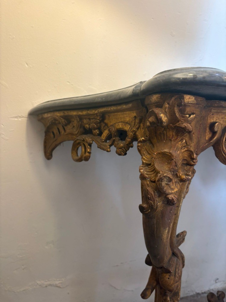 Console d'époque Louis XV à deux pieds-photo-3