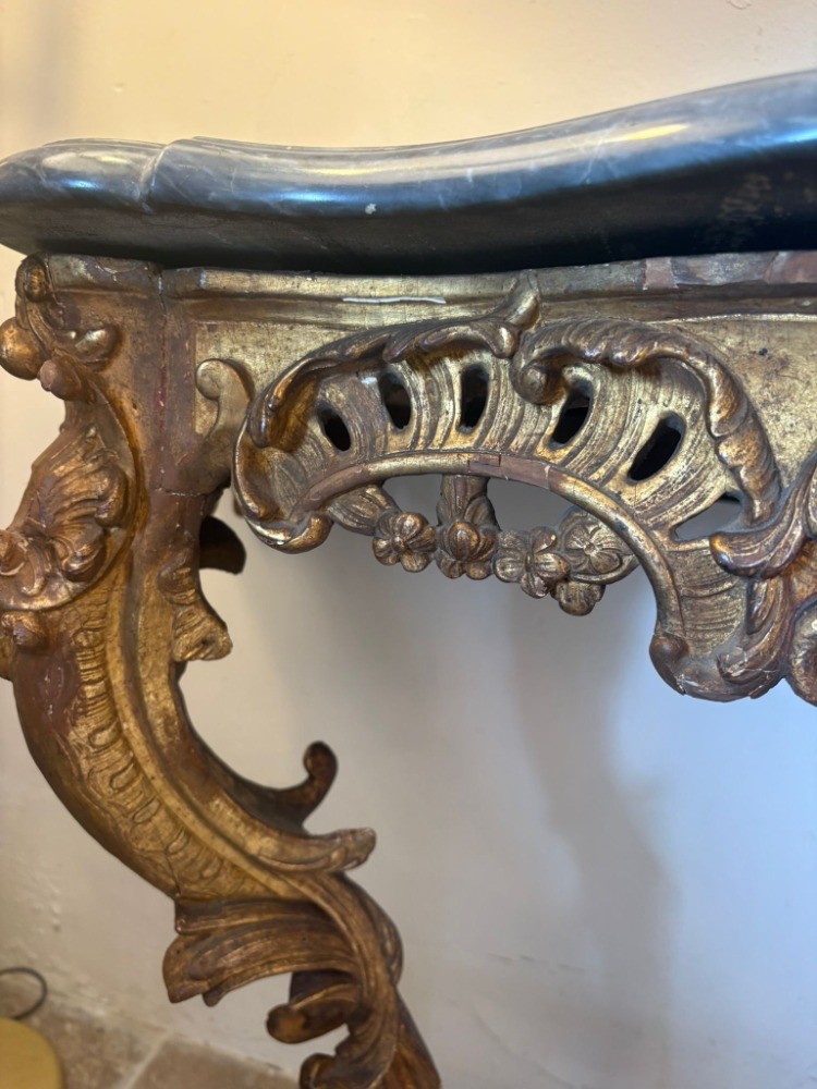 Console d'époque Louis XV à deux pieds-photo-4
