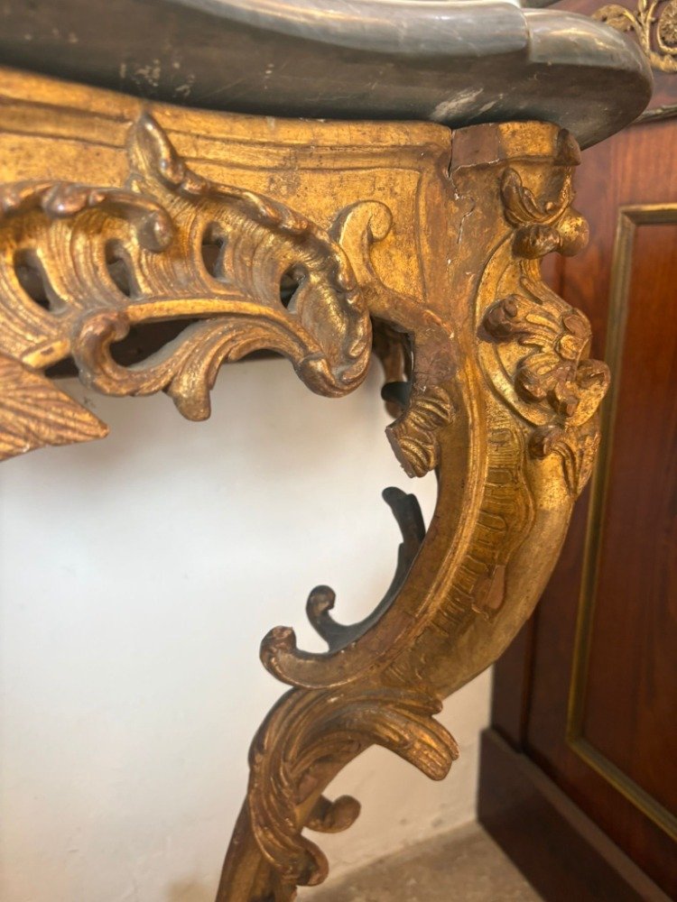 Console d'époque Louis XV à deux pieds-photo-1