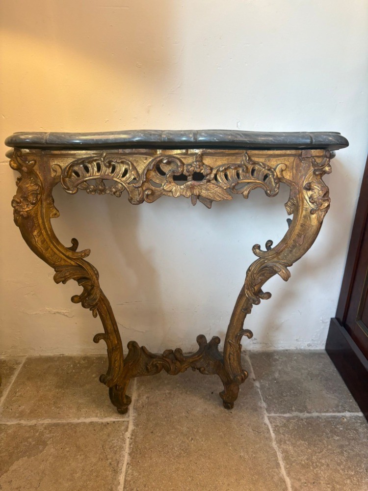 Console d'époque Louis XV à deux pieds