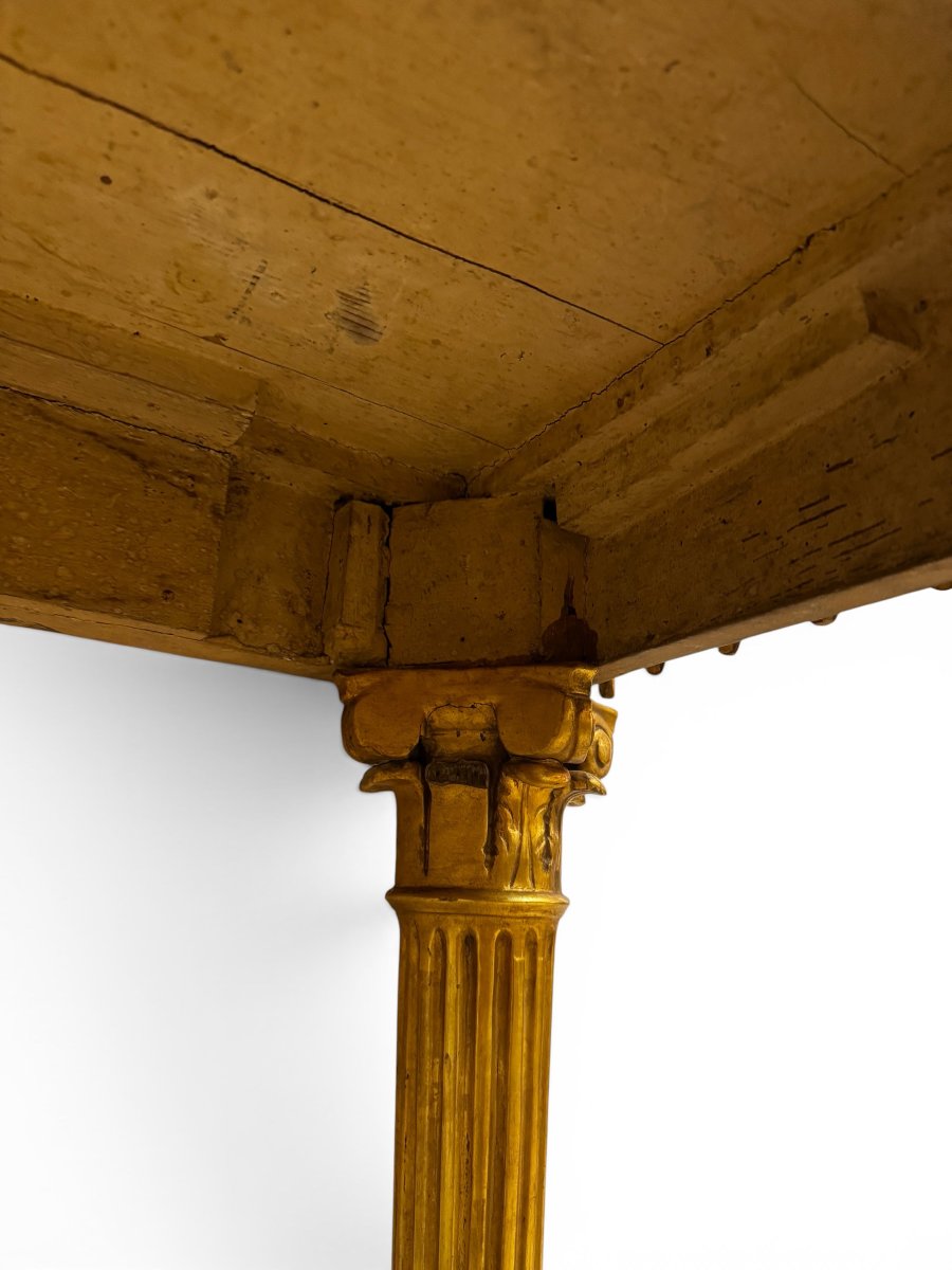 Console italienne en bois doré d’époque Louis XVI  -photo-1
