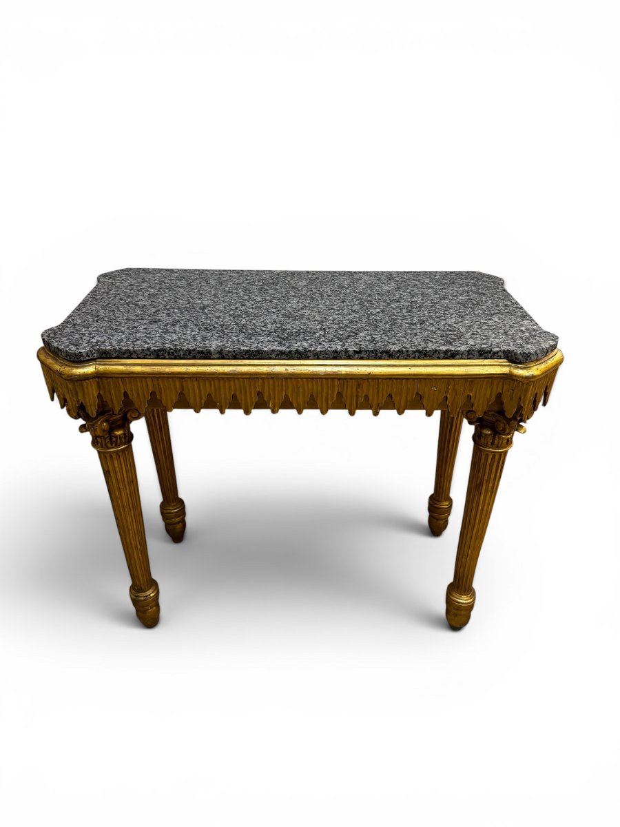Console italienne en bois doré d’époque Louis XVI  -photo-4