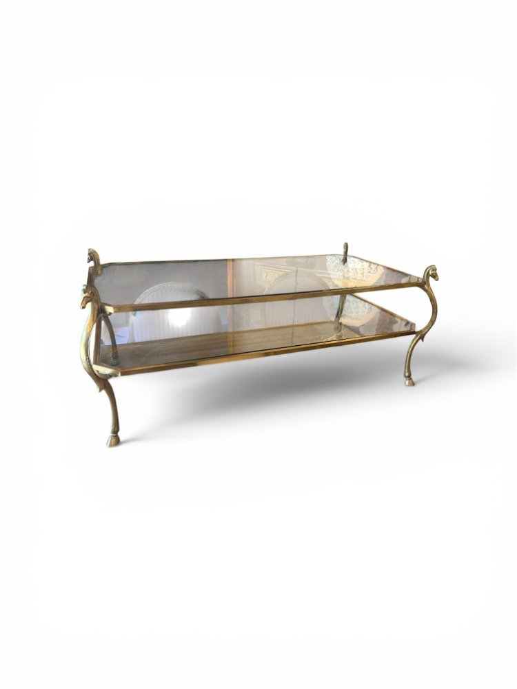 Coffee Table With Two Glass Tops 