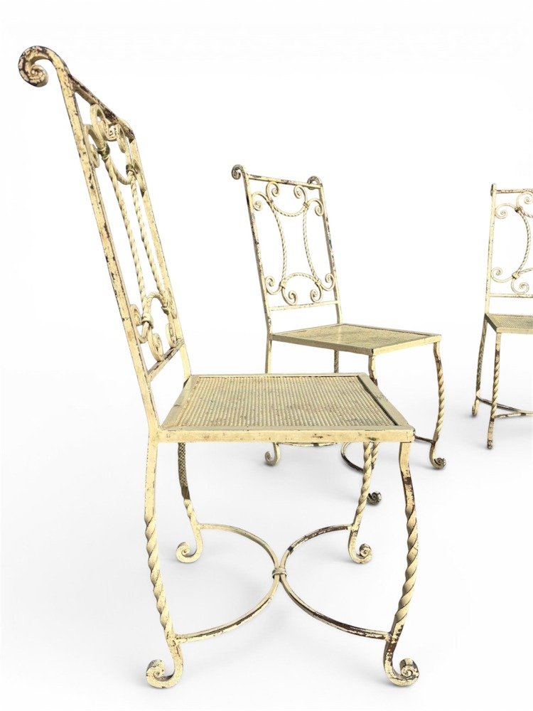 Set Of Four Wrought-iron Chairs -photo-1