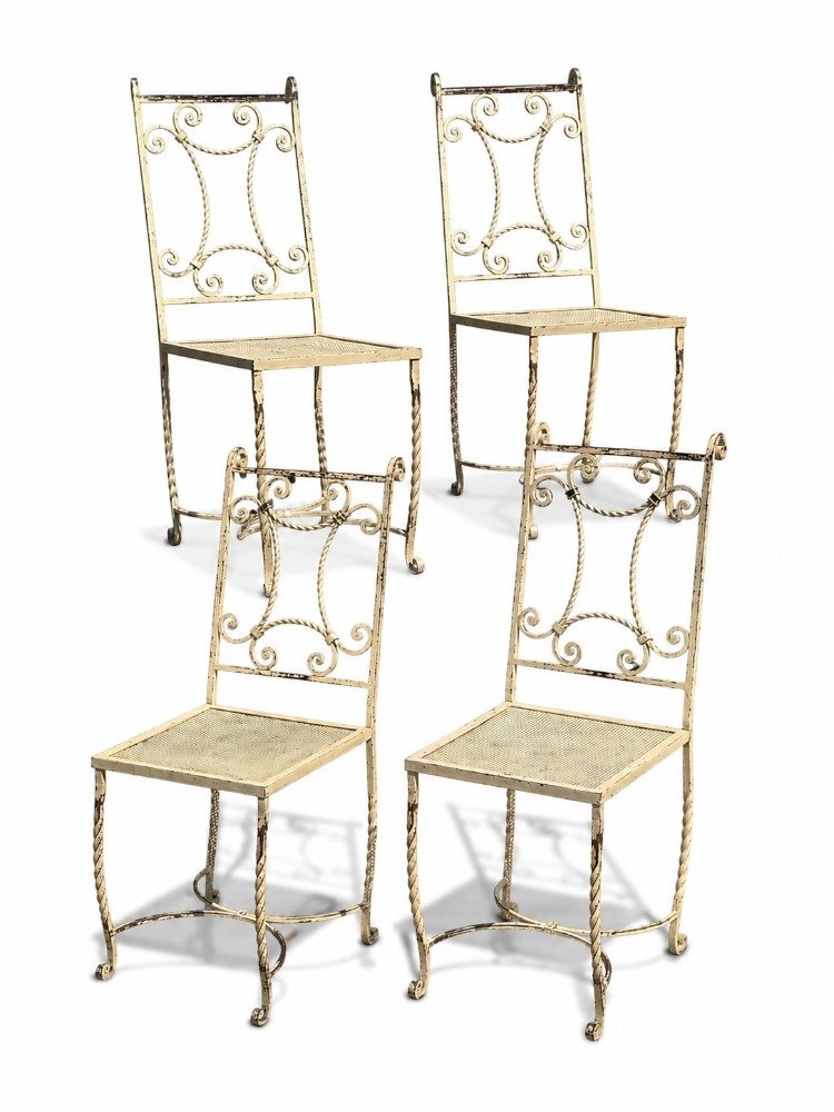 Set Of Four Wrought-iron Chairs 