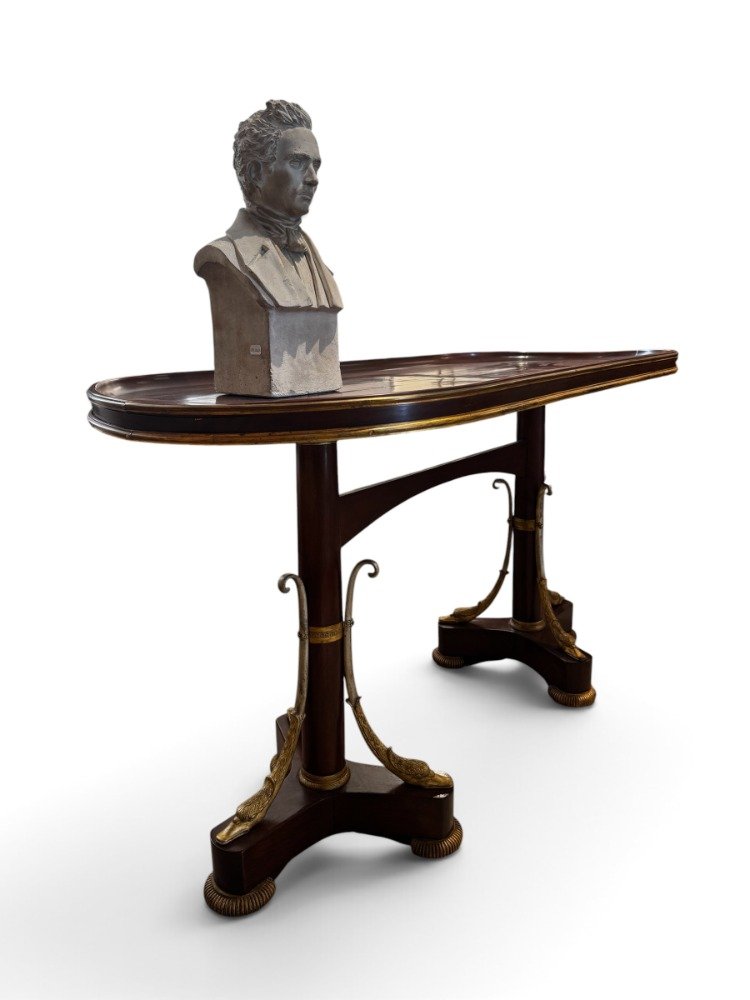 Table-desserte d'époque directoire, en acajou-photo-3