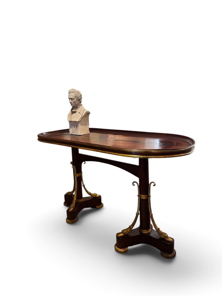 Table-desserte d'époque directoire, en acajou-photo-1