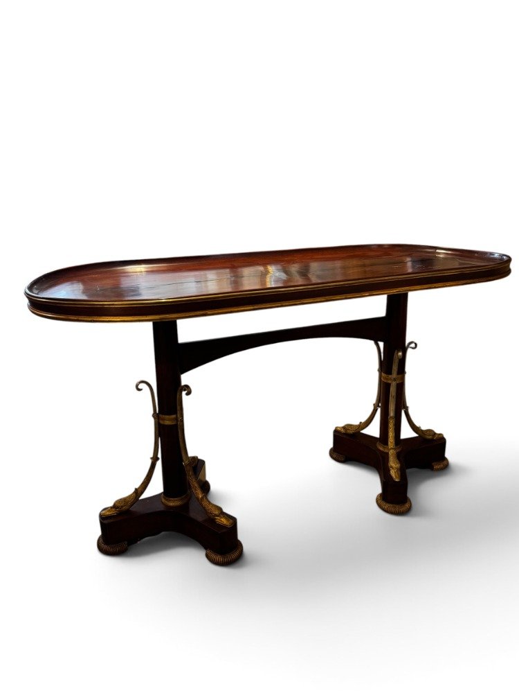 Table-desserte d'époque directoire, en acajou