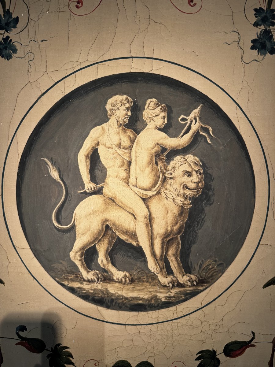 Pair Of Trumeaux Made Of Painted And Gilded Wood, Italy, 18th Century-photo-1