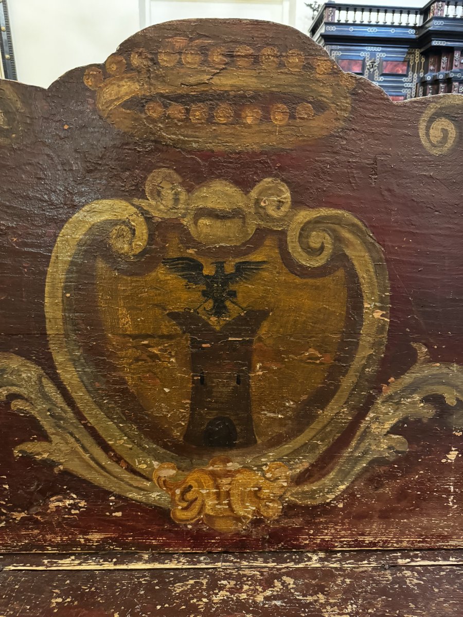 Italian "cassapanca" Bench Made Of Painted Wood-photo-4