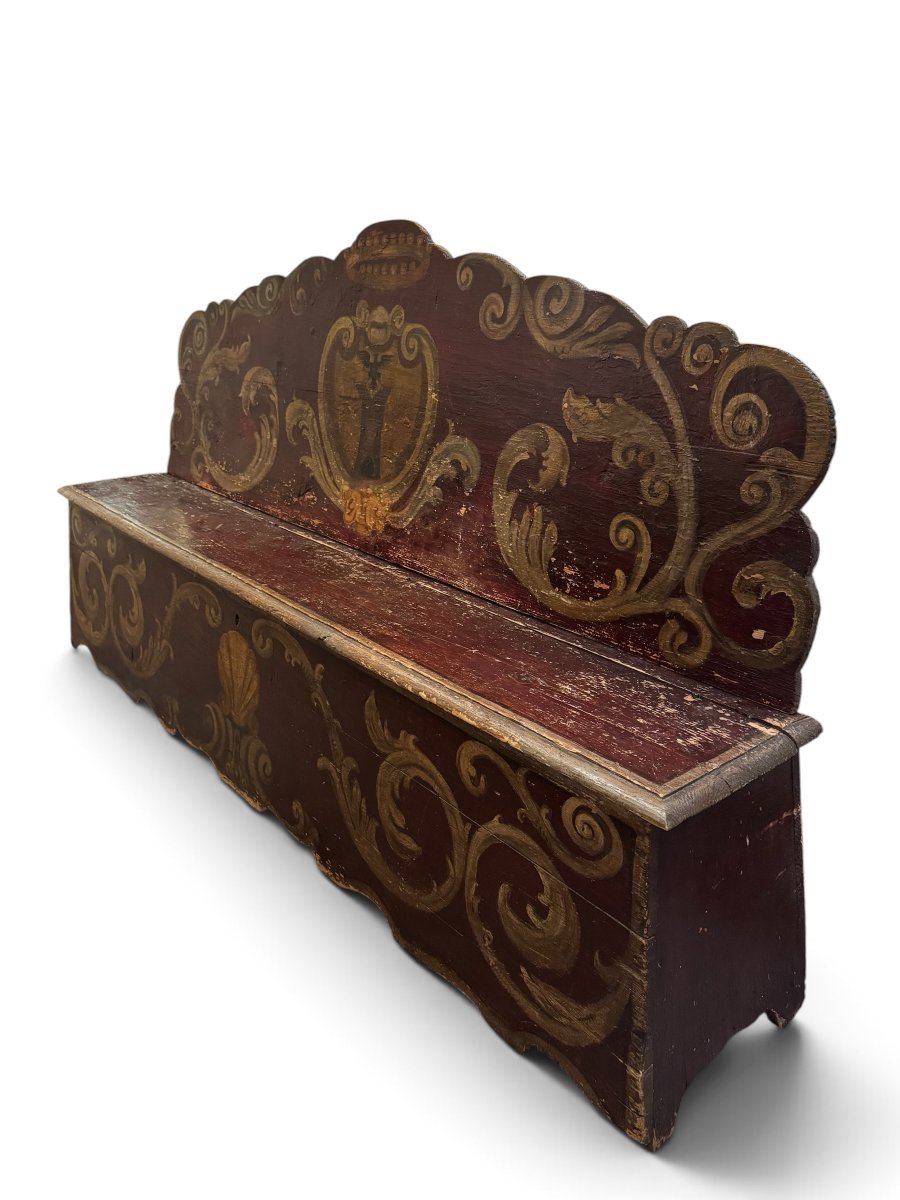 Italian "cassapanca" Bench Made Of Painted Wood