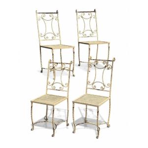 Set Of Four Wrought-iron Chairs