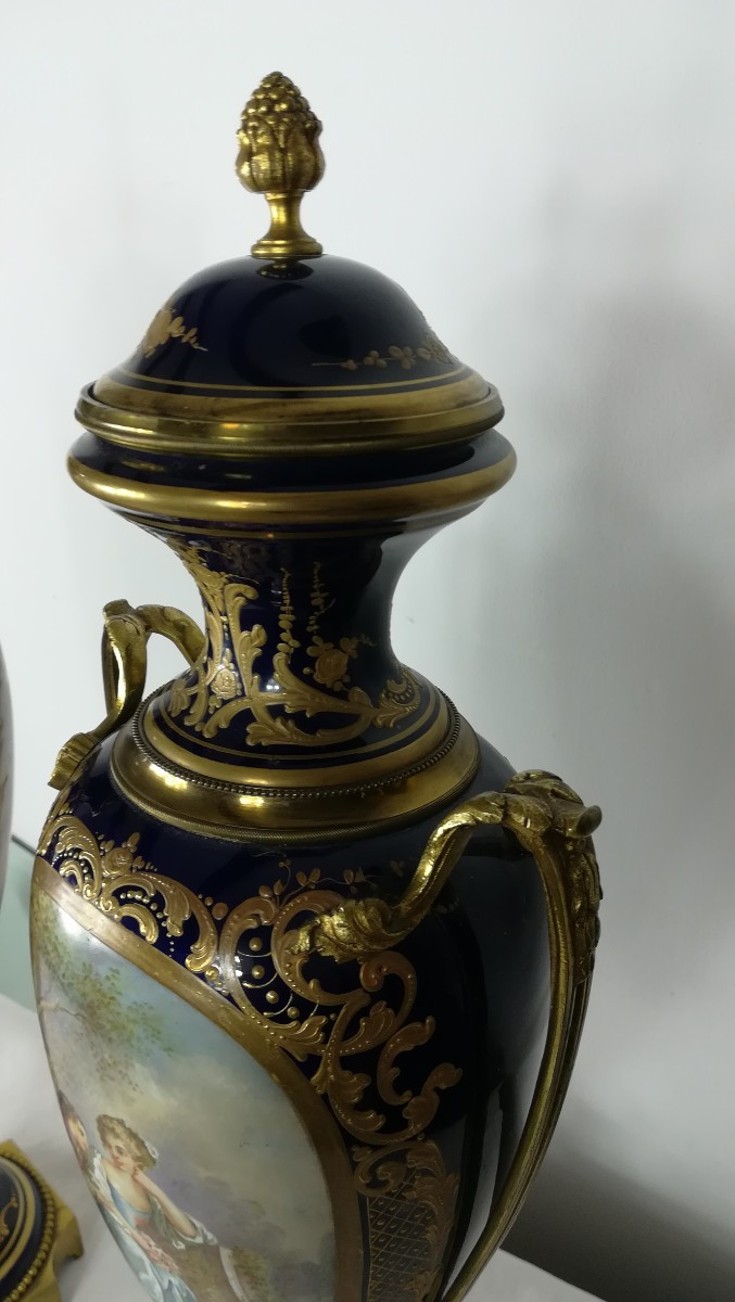 Pair Of Sèvres Vases, 19th Century-photo-4
