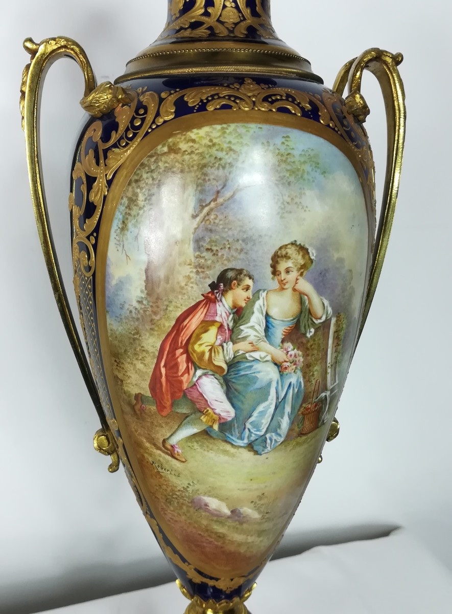 Pair Of Sèvres Vases, 19th Century-photo-1