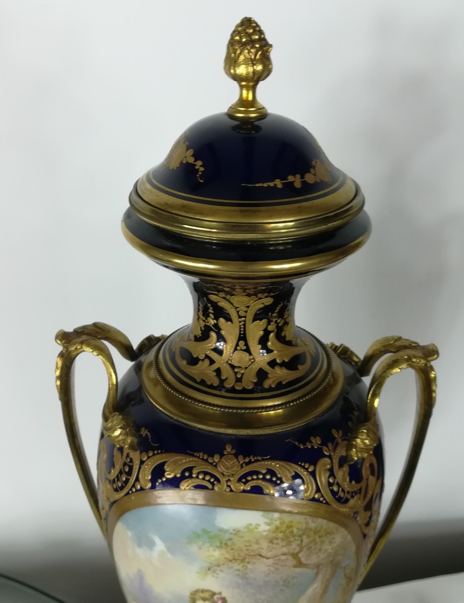 Pair Of Sèvres Vases, 19th Century-photo-2