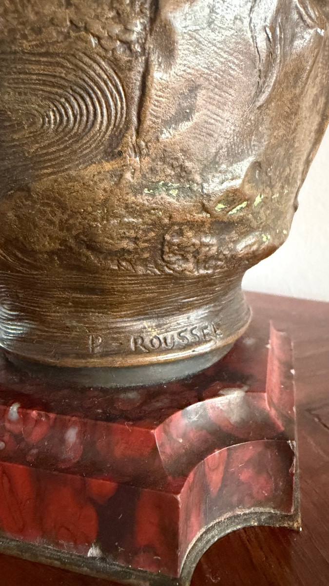 Large Art Nouveau Bronze Vase Sign P.roussel-photo-2