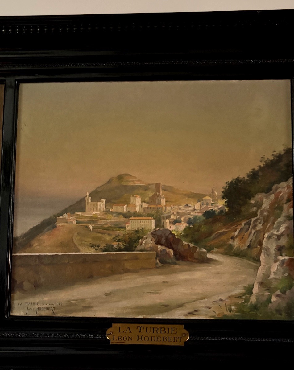 Triptych "la Turbie" By Léon Hodebert-photo-2