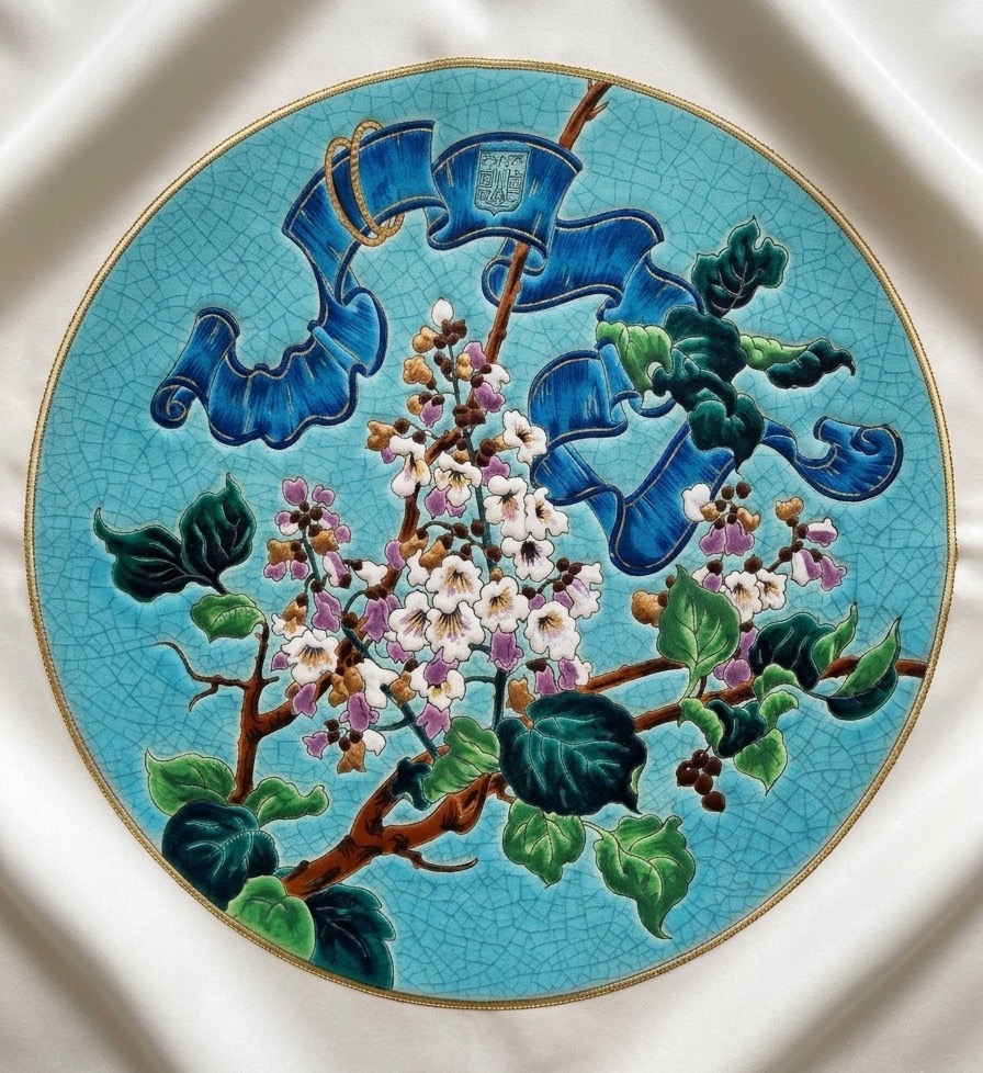 Plat Émaux de Longwy  « Création P. Mignon » 
