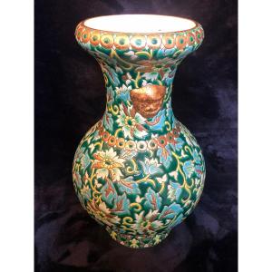 Longwy Enamelled Baluster Vase