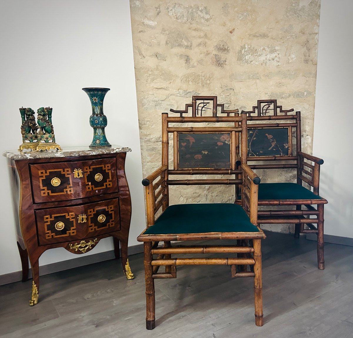 Bamboo - Pair Of Armchairs -photo-5