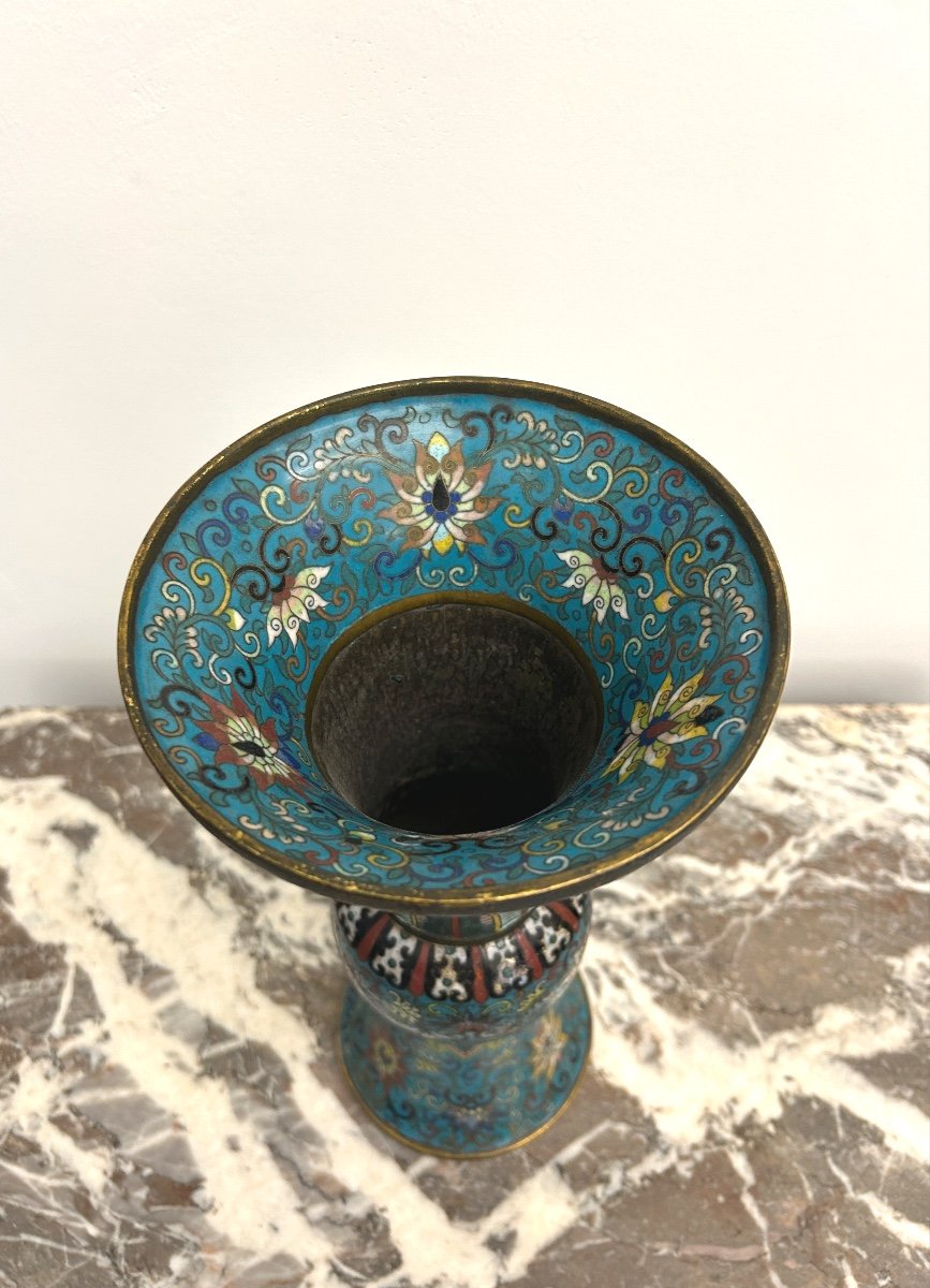 Chine - Vase  cloisonné-photo-2