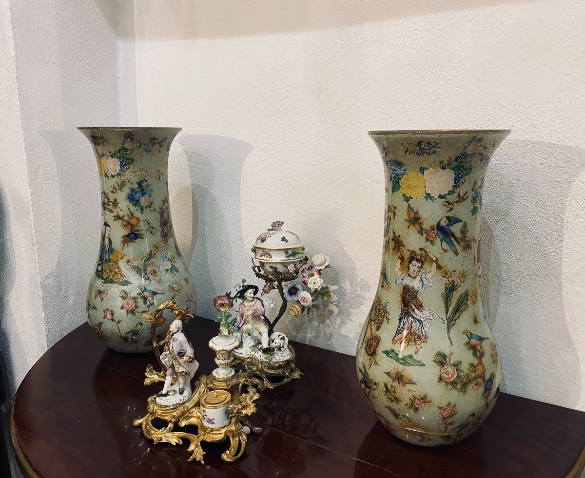 Deux Vases en verre soufflé -photo-5