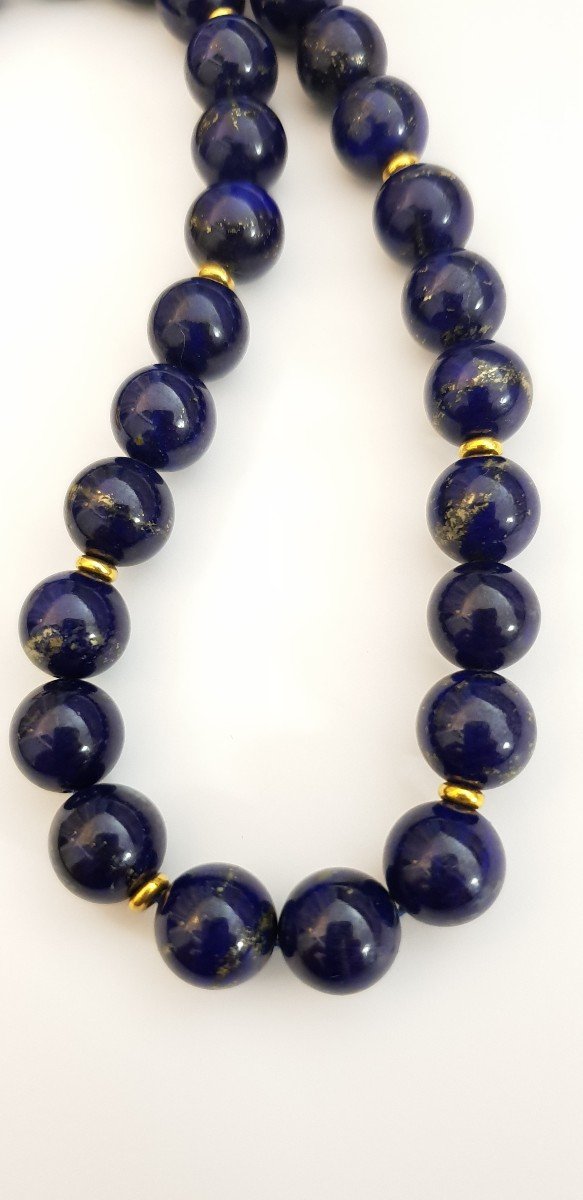 Collier Perle Lapis Lazuli -photo-2