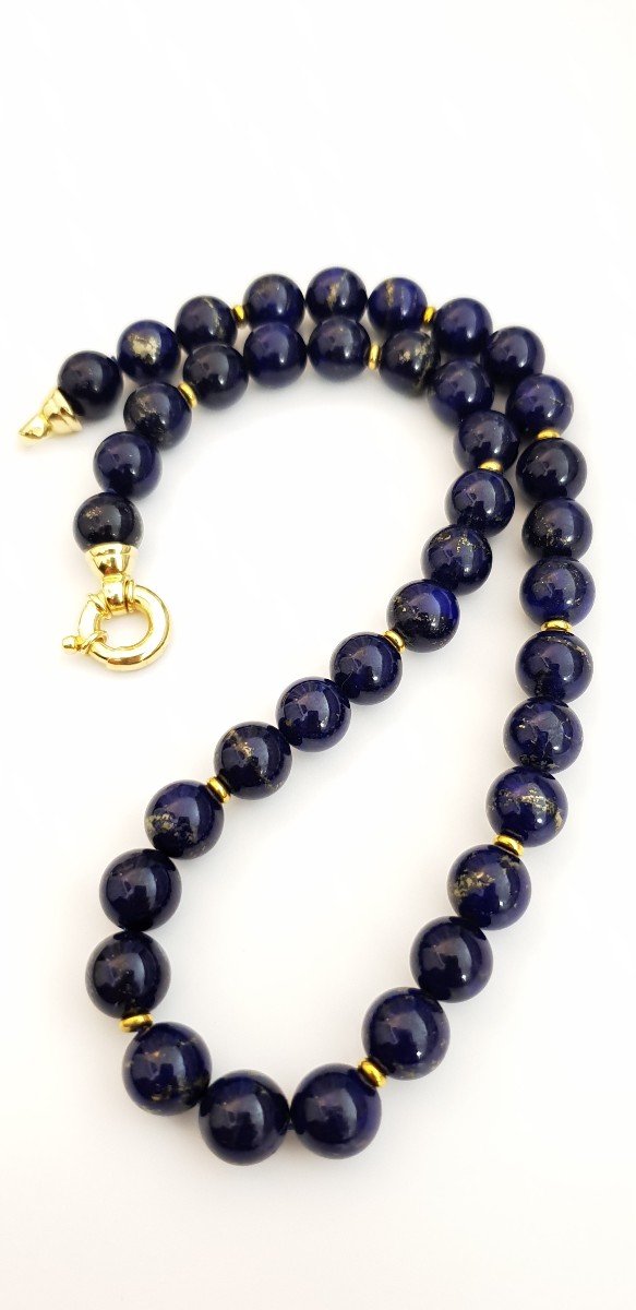 Collier Perle Lapis Lazuli 
