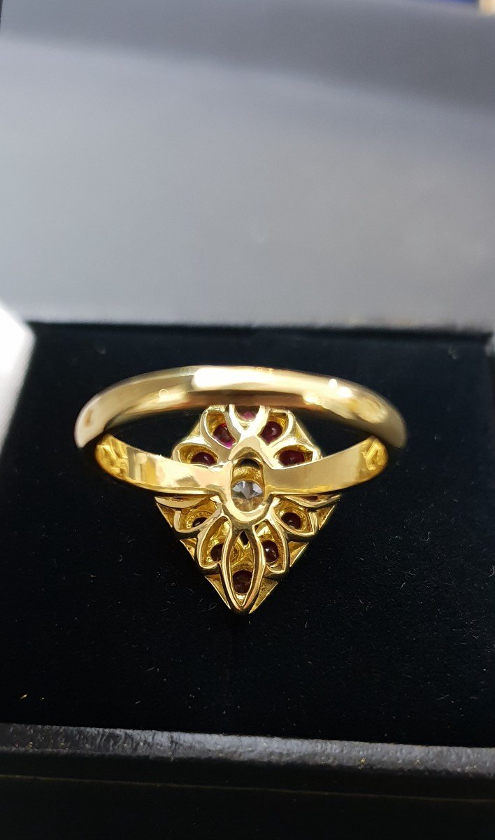 Ruby Diamond Lozenge Ring-photo-4