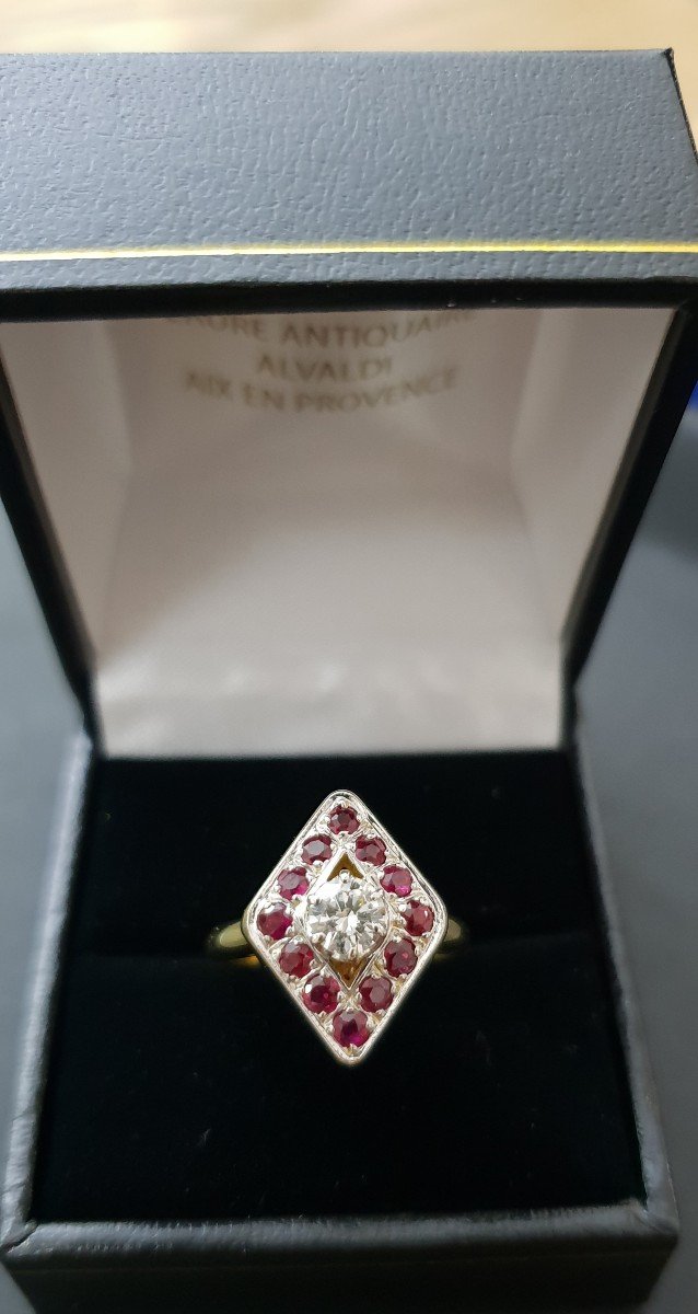 Ruby Diamond Lozenge Ring-photo-1