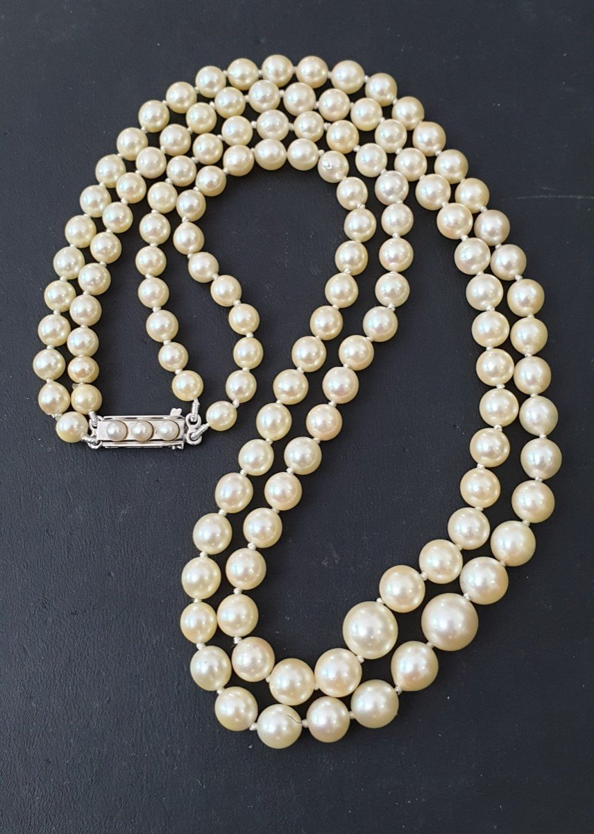 2 Row Pearl Necklace-photo-2