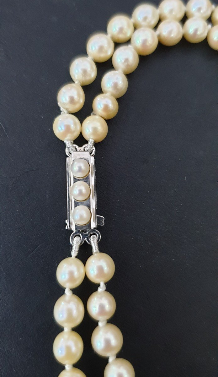 2 Row Pearl Necklace-photo-3