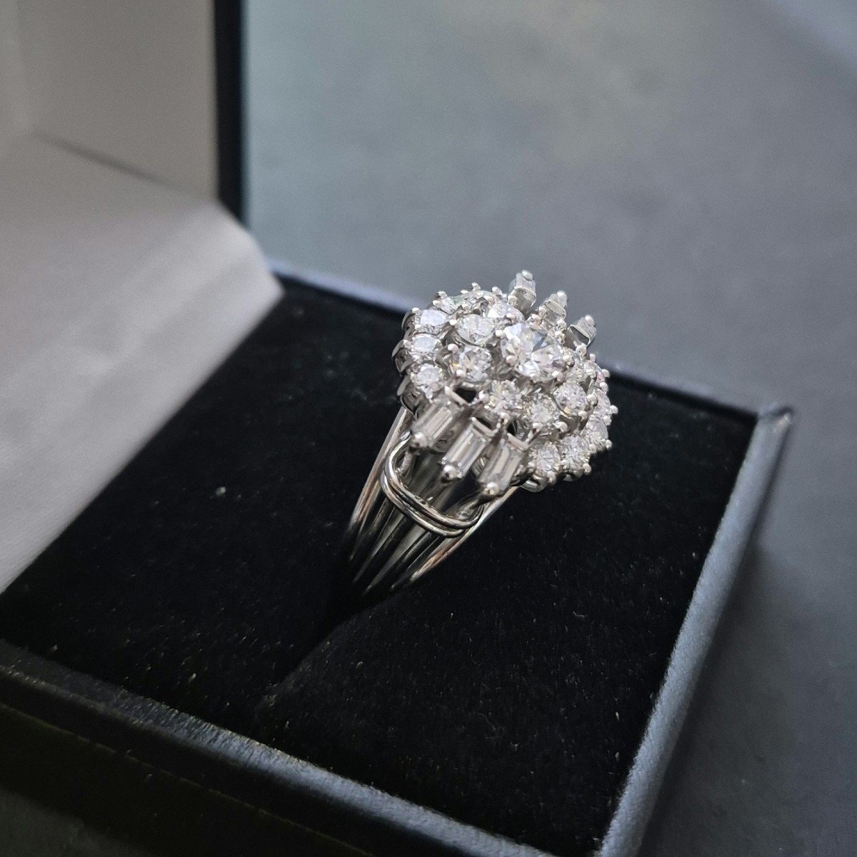 Bague Années 60 Marguerite Diamants-photo-3