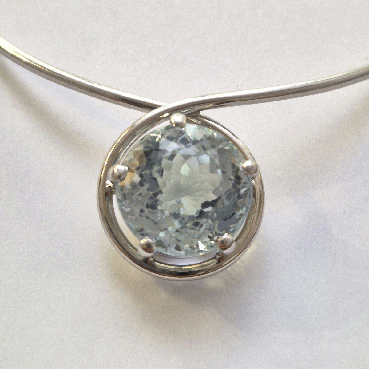 Pendentif Années 60 Aigue-marine