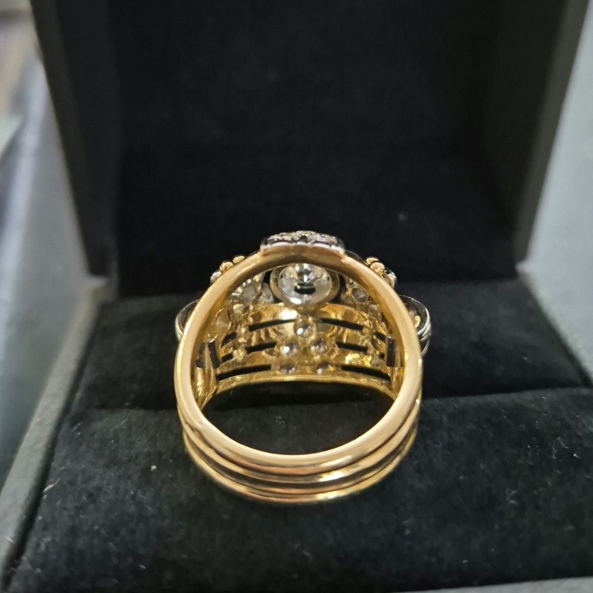 1950s Yellow Gold And Diamond Ring-photo-4