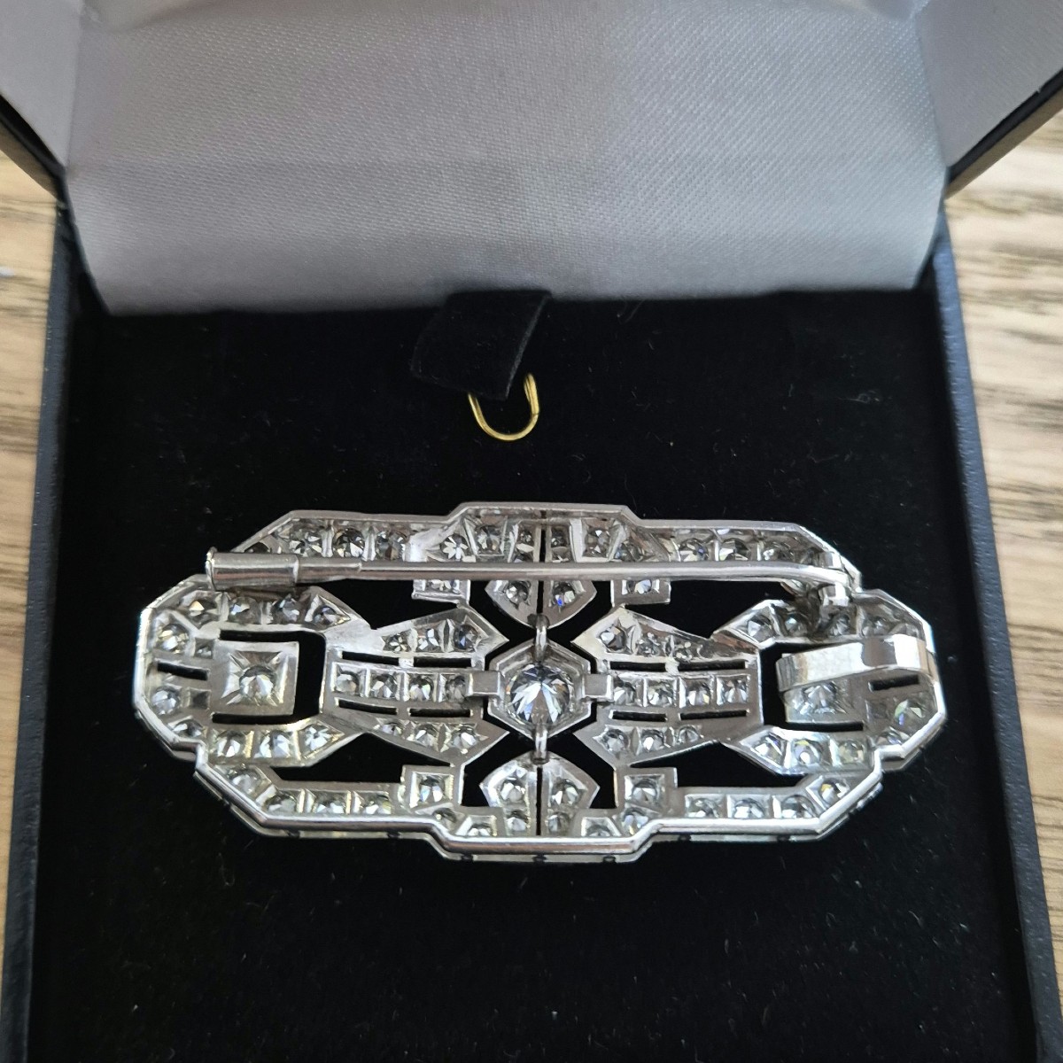 Art Deco Platinum, Gold And Diamond Brooch-photo-4