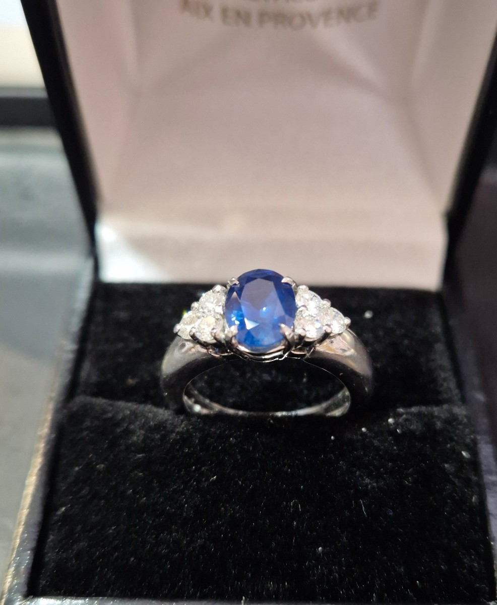 90s Sapphire And Diamond Ring-photo-2