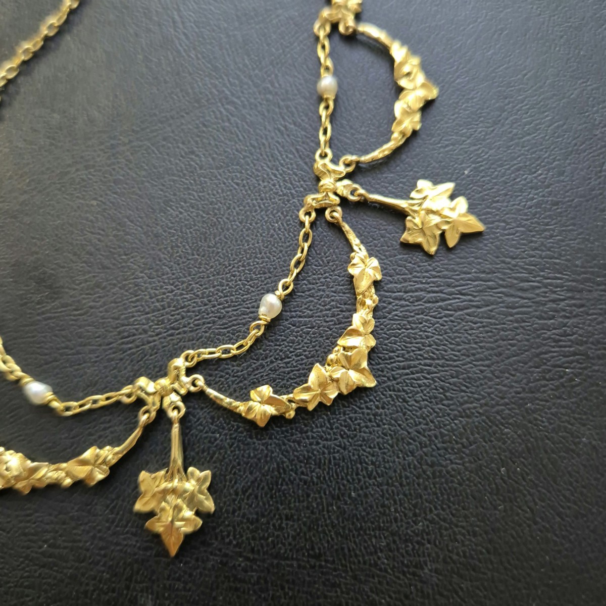 Collier or jaune belle époque-photo-2