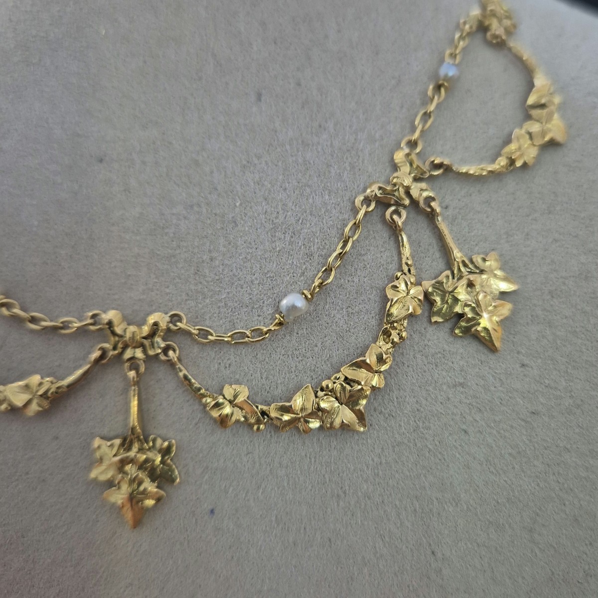 Collier or jaune belle époque-photo-1