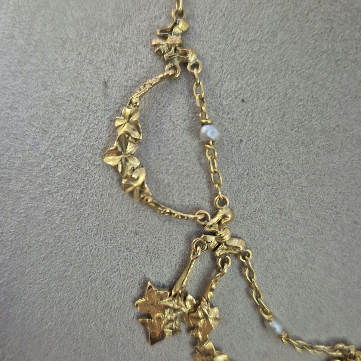 Collier or jaune belle époque-photo-2