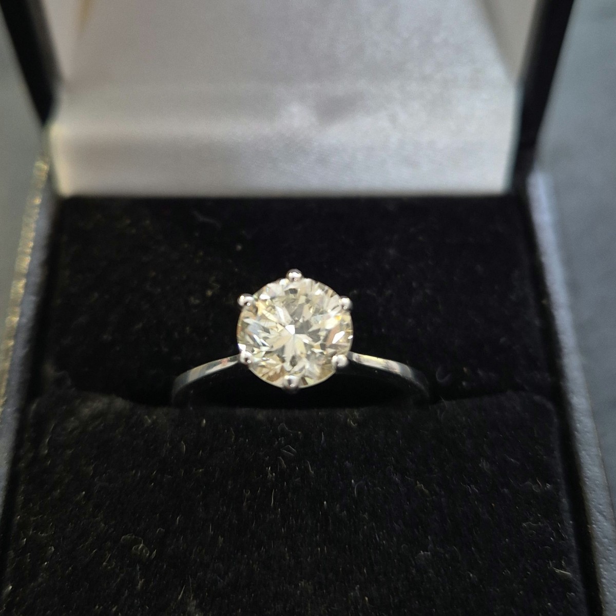 Bague solitaire diamant taille ancienne 1,60 carats-photo-1